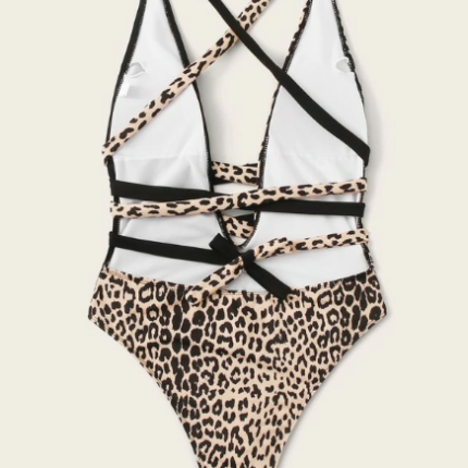 Maillot de bain une pièce à imprimé léopard – Image 3