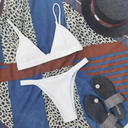 Bikini unicolore / Blanc – Image 4