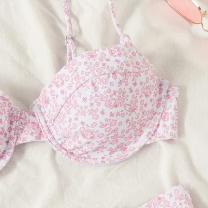 Bikini fleuri à armature / Rose Bonbon – Image 6
