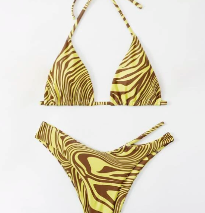 Bikini triangulaire ras-du-cou fluide découpe – Image 3