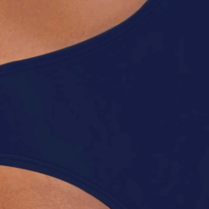 Bikini unicolore à col en V / Bleu Marine – Image 3