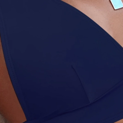 Bikini unicolore à col en V / Bleu Marine – Image 4