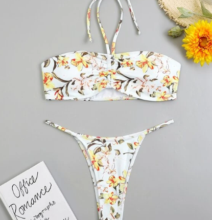 Bikini à imprimé floral ras-du-cou – Image 5