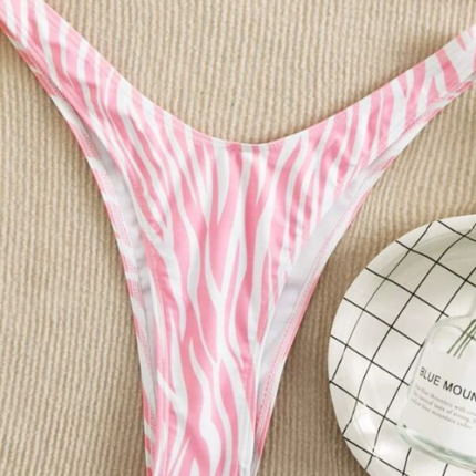 Bikini rayé zébré / Rose Pale – Image 5