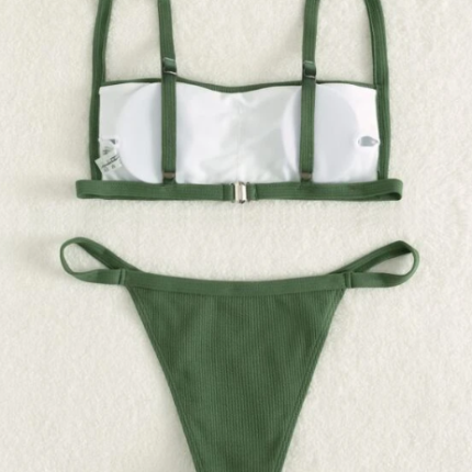 Bikini unicolore /  Vert Militaire – Image 3