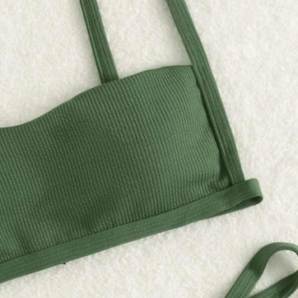 Bikini unicolore /  Vert Militaire – Image 4