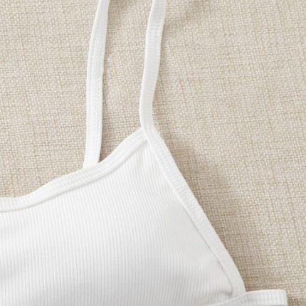 Bikini côtelé unicolore / Blanc – Image 3