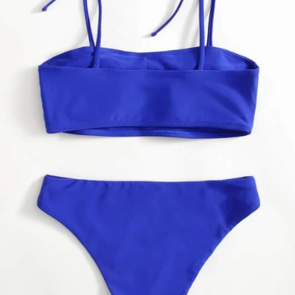 Bikini à épaules nouées / Bleu Indigo – Image 2