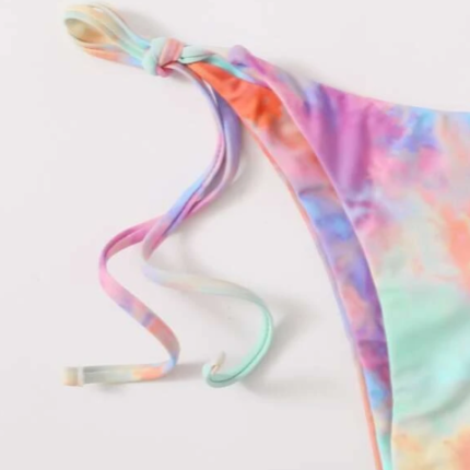 3 pièces Bikini tie dye & Paréo / Multicolore – Image 4