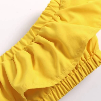 Baby Ruffle Trim Tube Top & Mesh Overlay Skirt & Headband – Image 2