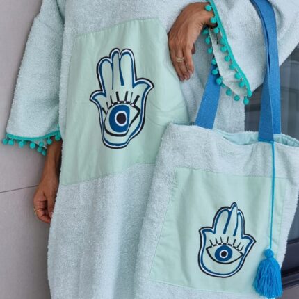 Ensemble robe en serviette de plage et son sac. – Image 5